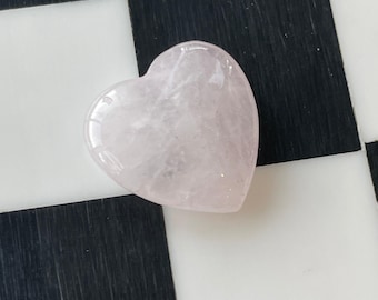 One (1) Rose Quartz Hand Carved Crystal Heart Pocket Sized Talisman