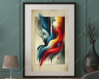 Abstract Wall Art Print, Abstract Wall Art Printable, Landscape Wall Art, Abstract Coastal Art, Printable Abstract Art, Digital Wall Art