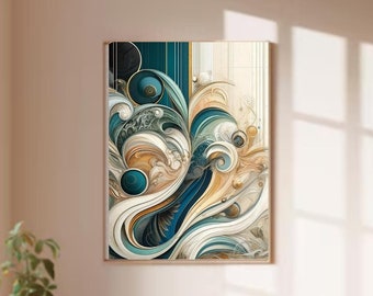 Abstract Wall Art Print, Abstract Wall Art Printable, Landscape Wall Art, Abstract Coastal Art, Printable Abstract Art, Digital Wall Art