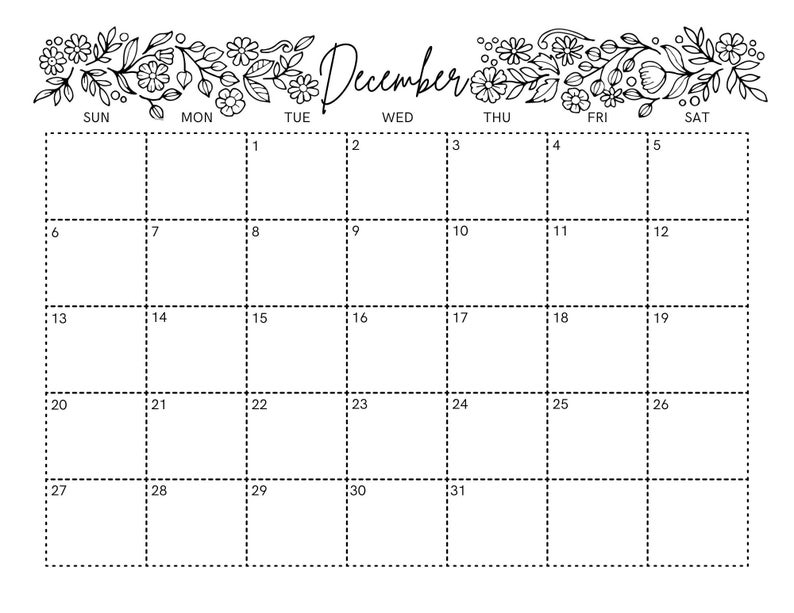 2026 Calendar - 12 Months -planner - PRINTABLE PDF - Letter Size - Etsy