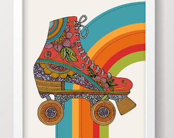 Roller Skate / Rainbow / Decoration / Illustration / Roller Skate Print /  Trend / Wall Art