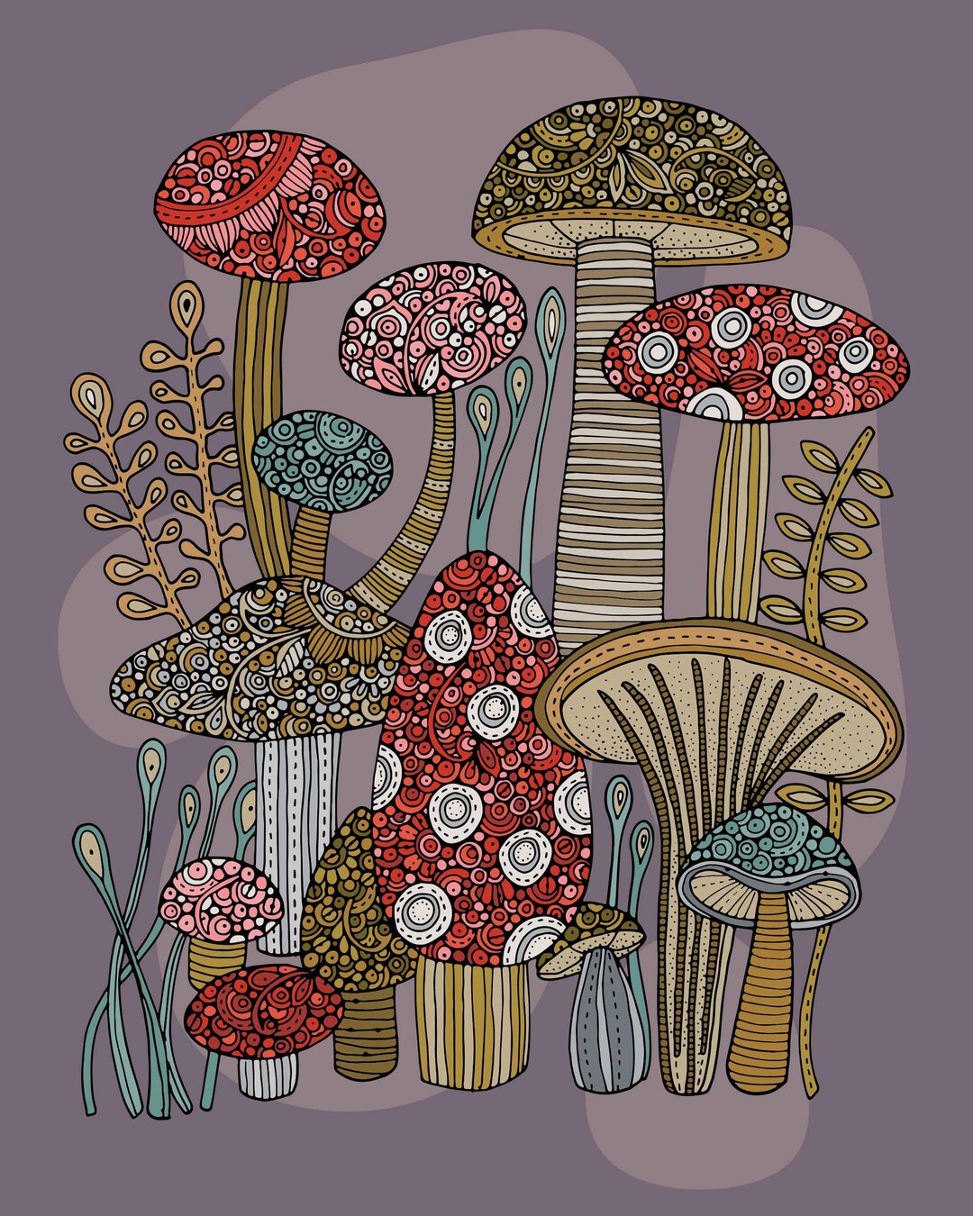 Mushroom Forest Mushroom Art Mushrooms Cute Mushrooms Etsy Canada