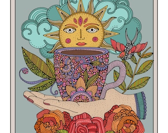 The Coffee - Tarot Style/Kitchen / Kitchen Decor / Decoration / Illustration / Coffee Shop/  Coffee Shop Art