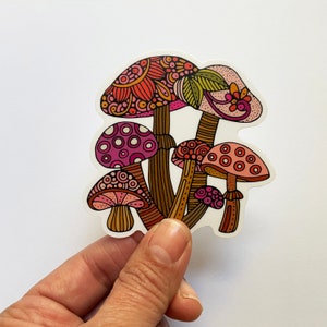 Mushrooms Sticker, Vinyl Sticker, Small sticker,Laptop Sticker, Water Bottle Sticker, pick one