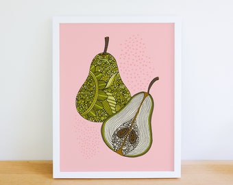 Pear, fruit,  food, kitchen decor, food decor, restaurant decor, wall decor