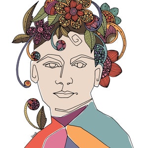 Elizabeth Crozier, American educator, women&#39;s suffragist and social reform activist, Art, inspirational art,Print, Line Art