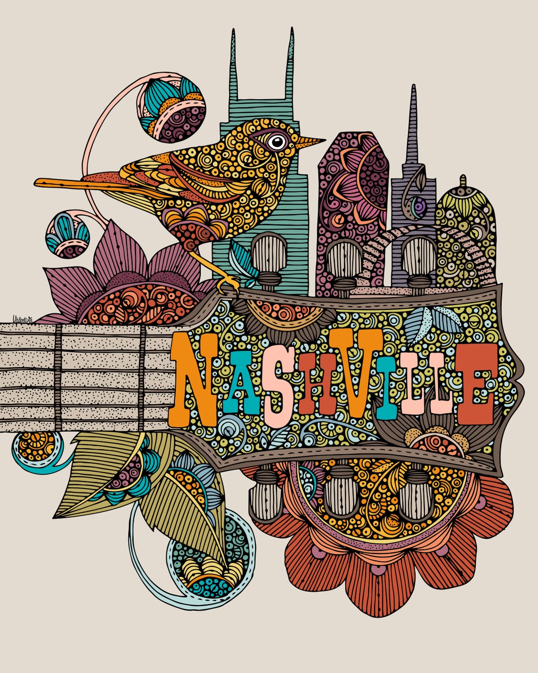 Nashville Music City - Nashville Poster - Wall Art Print | Country