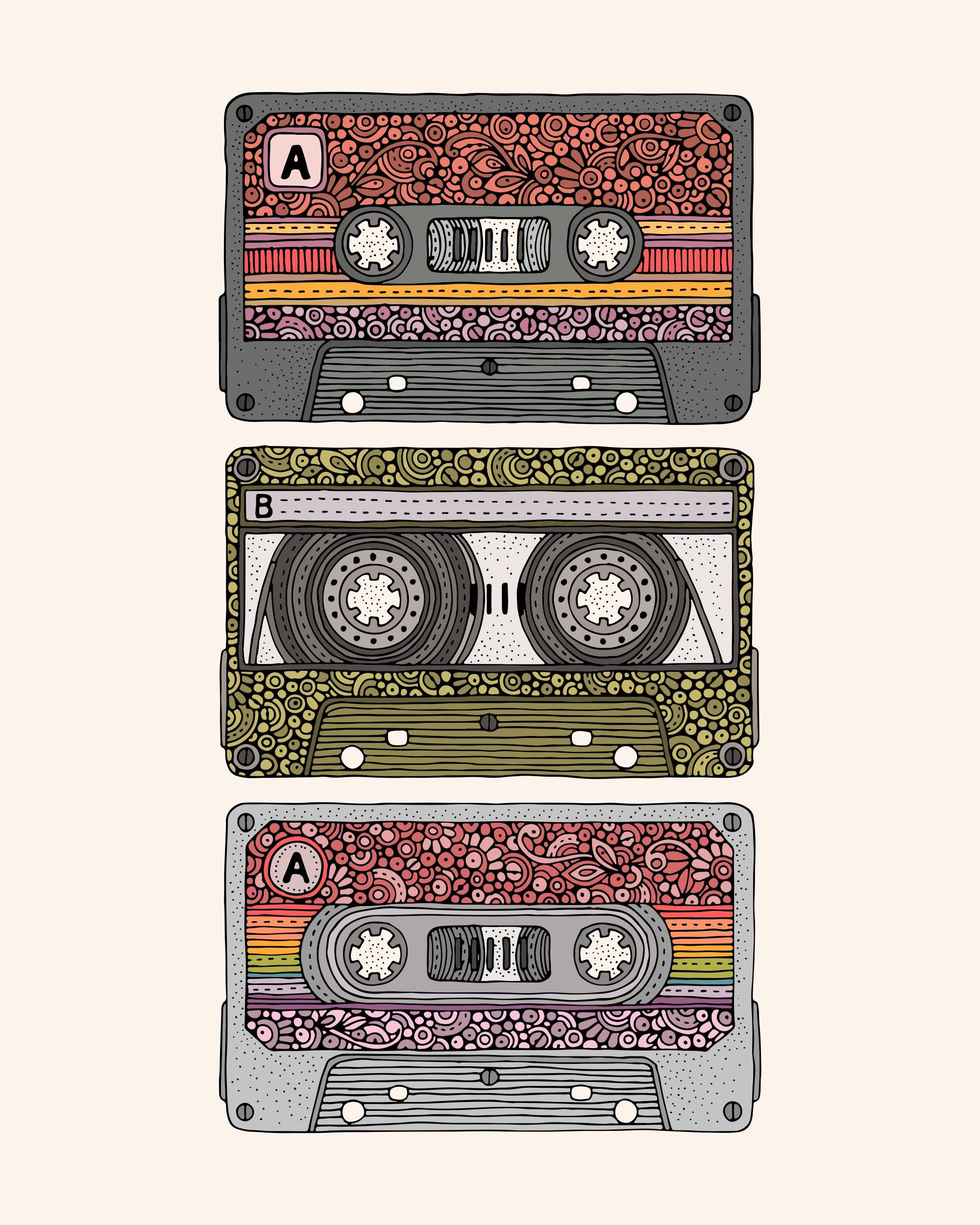 Mix Tape Art Print: 80s-90s Nostalgia Wall Decor - Etsy