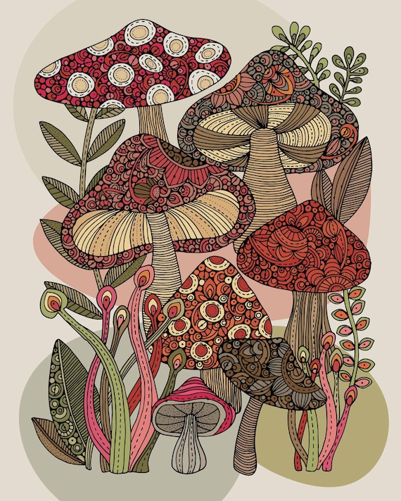 Fungo Mushroom Art Mushrooms Cute Mushrooms Cottage Core Etsy UK