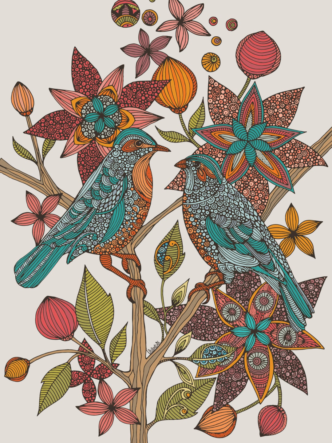 Bird - Art Print- Bird Decor - Decor - Room Decor - Cute Bird - Flowers ...