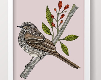 Paul the Northern mockingbird- bird print, birding, bird watching, nature, home decor, art decor