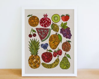 Eat your fruits, food, kitchen decor, food decor, restaurant decor, wall decor