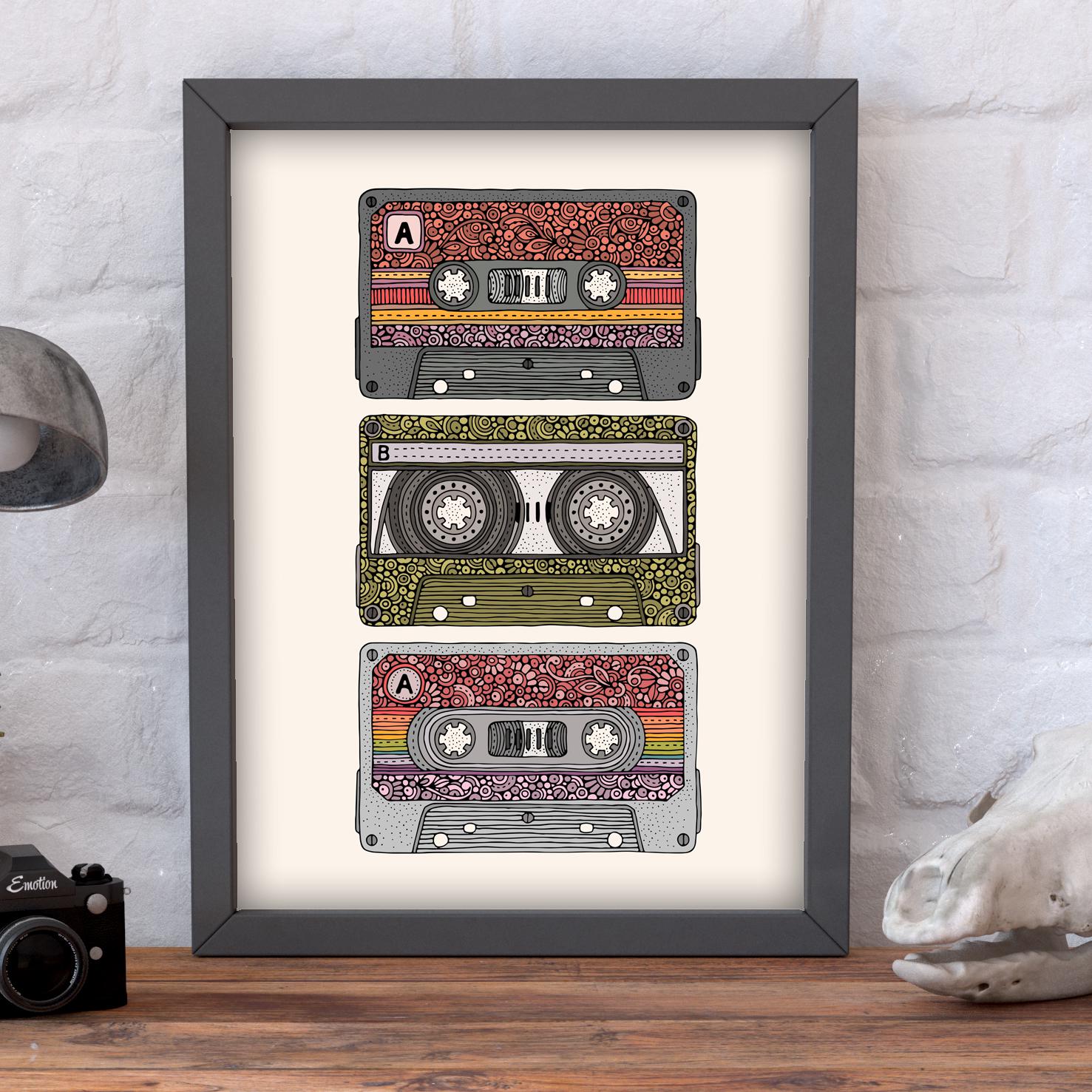 Mix Tape Art Print: 80s-90s Nostalgia Wall Decor - Etsy