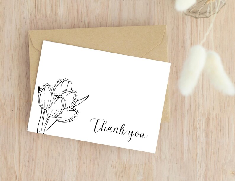 Thanks Fg Floral Thank You Card Variety Set of 5 - Digital Download - Etsy
