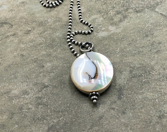 Ocean Gift - Nautilus Mother of Pearl and Sterling Silver Necklace