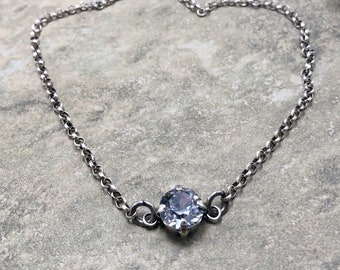 Smokey Mauve - Swarovski Crystal Sparkle and Sterling Silver Necklace