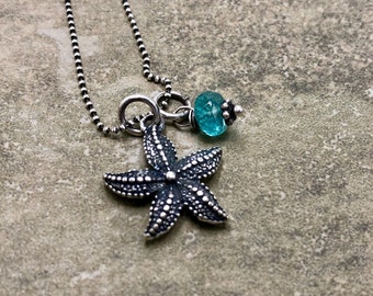 Sea Star - Apatite and Sterling Silver Necklace