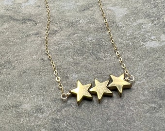Starshine - Hematite and 14k Gold Filled Necklace