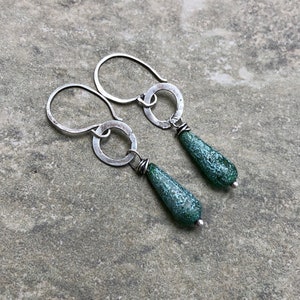 Sea Relic - Glass and Sterling Silver Earrings
