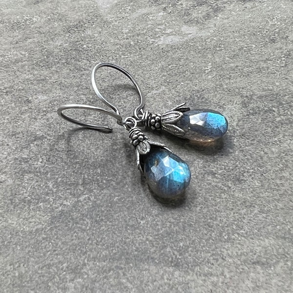 Bloomin' - Labradorite and Sterling Silver Earrings