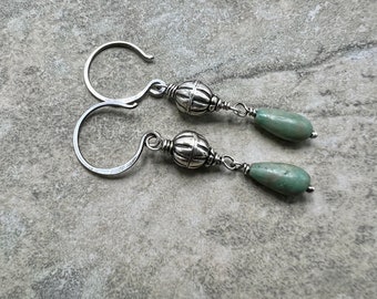 Turquoise Drops - Turquoise and Sterling Silver Earrings
