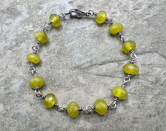 Kiwi - Pulsera Kiwi Jade y Plata de Ley