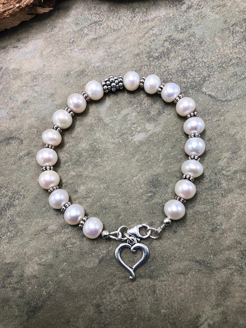Freshwater Pearl and Sterling Silver Bracelet Moonlight Love