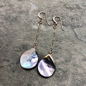 Seashore - Abalone and Gold Fill Earrings