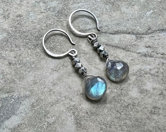 Krishna - Labradorite and Sterling Silver Earrings