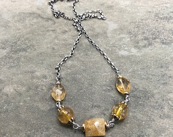 Sunshine - Citrine and Sterling Silver Necklace