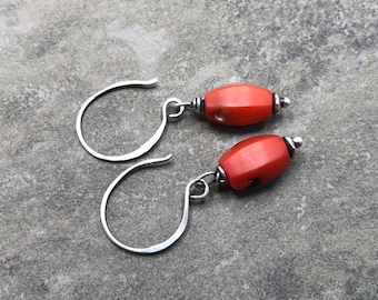 Tropic - Coral and Sterling Silver Earrings