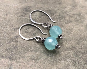 Waterdrop - Chalcedony and Sterling Silver Earrings
