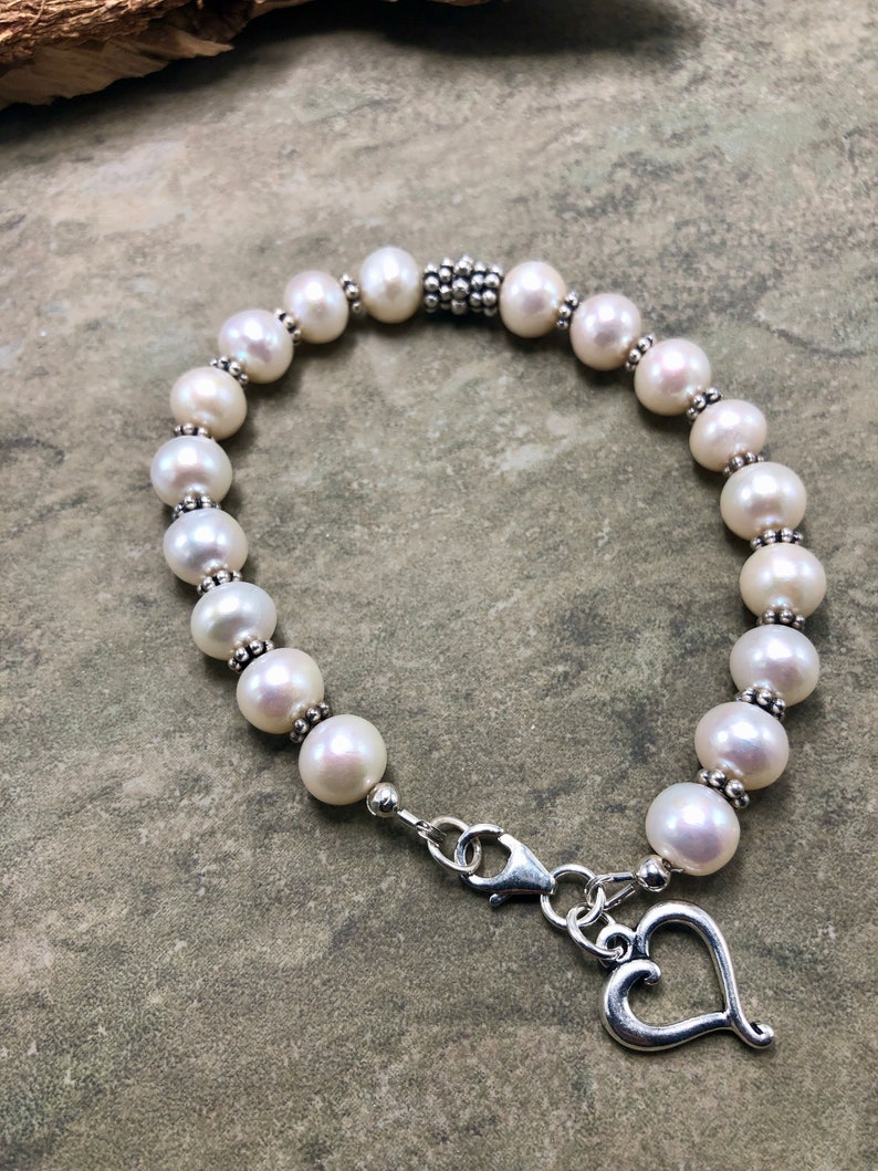 Freshwater Pearl and Sterling Silver Bracelet Moonlight Love
