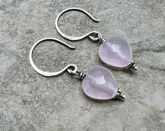 Love Blush - Pink Chalcedony and Sterling Silver Earrings