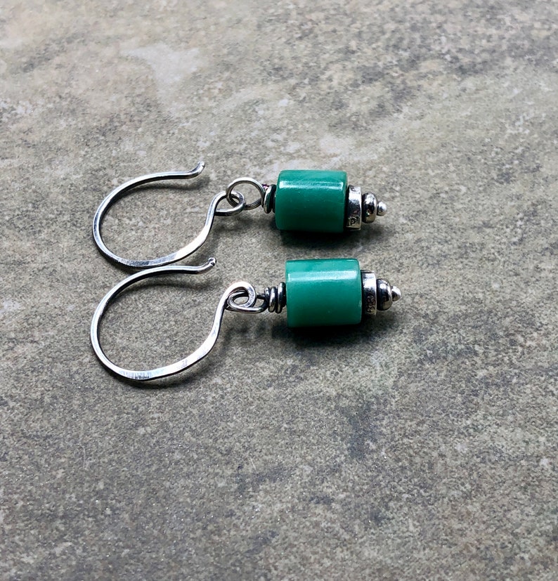 Upcycled Aventurine and Sterling Silver Earrings image 4