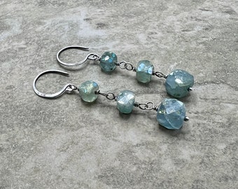 Mystic Aqua - Mystic Aquamarine and Sterling Silver Earrings