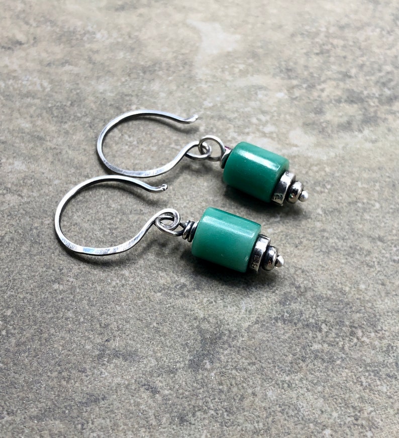 Upcycled Aventurine and Sterling Silver Earrings image 3