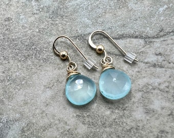 Seaspray - Chalcedony and 14k Gold Filled Earrings