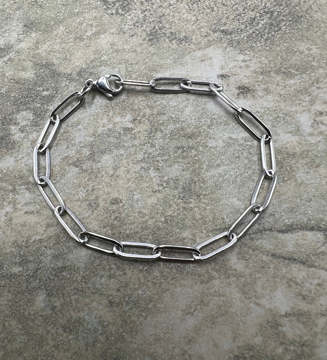 Paperclip Bracelet Stainless Steel Paperclip Chain Bracelet Etsy