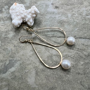 Pearl Drops - Freshwater Pearl and 14k Gold Filled Earrings