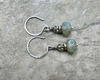 Sea Wash - Pendientes Picasso de cristal checo y plata de ley