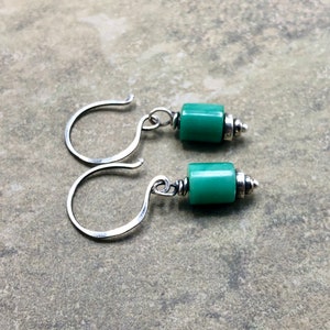Upcycled Aventurine and Sterling Silver Earrings image 1