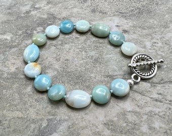 Ocean Pebbles - Amazonite and Sterling Silver Bracelet