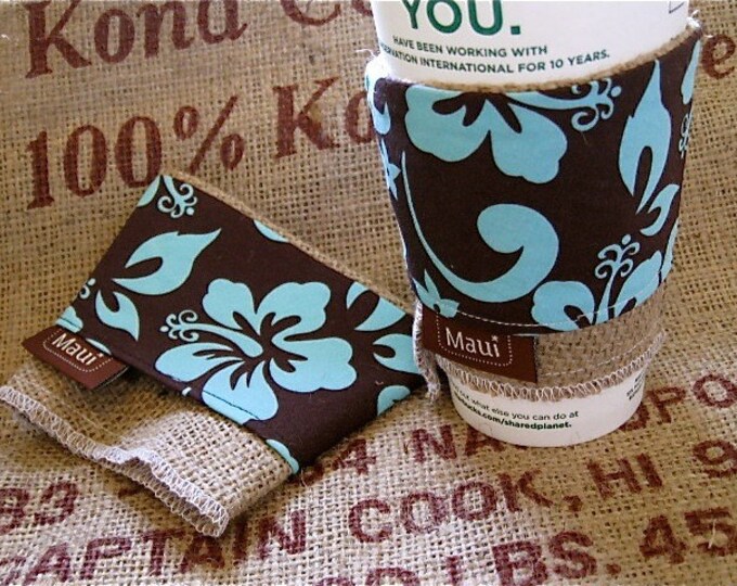 Java Lavalava Reusable Coffee Cup Sleeve Upcycled With Hawaii Coffee ...