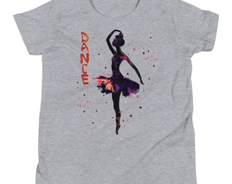Youth Short Sleeve T-Shirt - Ballerina Print - Dance!