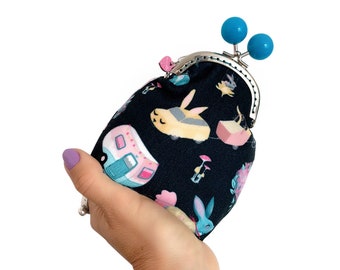 Bunnyville Biscuit Blue Bobble Purse - purse bag bunnies rabbit gift