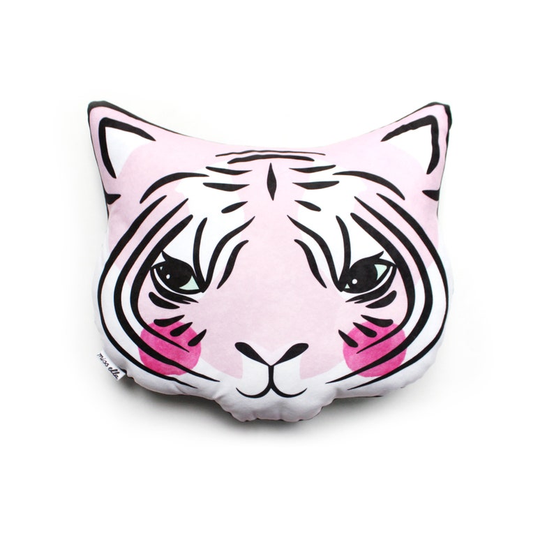 DIY KIT Tiger cushion softie plush various colours throw pillow blue orange pink cats big cat Pink Tiger