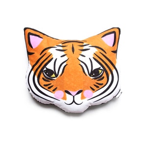 DIY KIT Tiger cushion softie plush various colours - throw pillow - blue orange pink cats big cat
