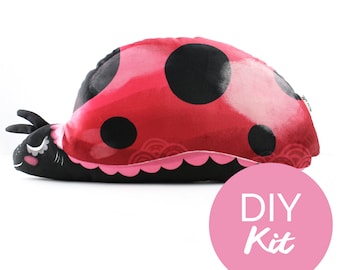 DIY Sewing KIT - Baby Ladybird Cushion - ladybug pillow sew tutorial craft beginners easy