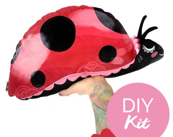 DIY Sewing KIT - Ladybird Cushion - ladybug pillow sew tutorial craft beginners easy